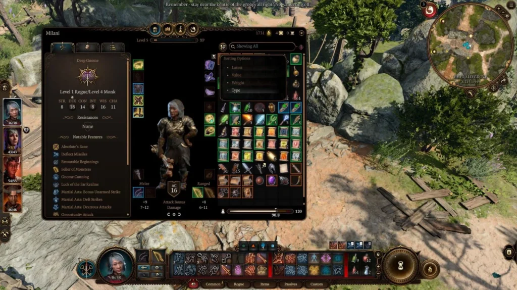 BG3 Missing Sort Inventory .xaml